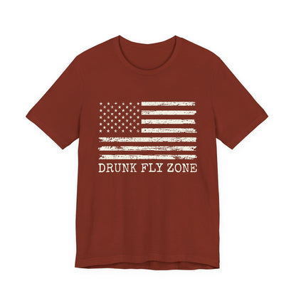 Cotton Tee — Distressed American Flag Graphic