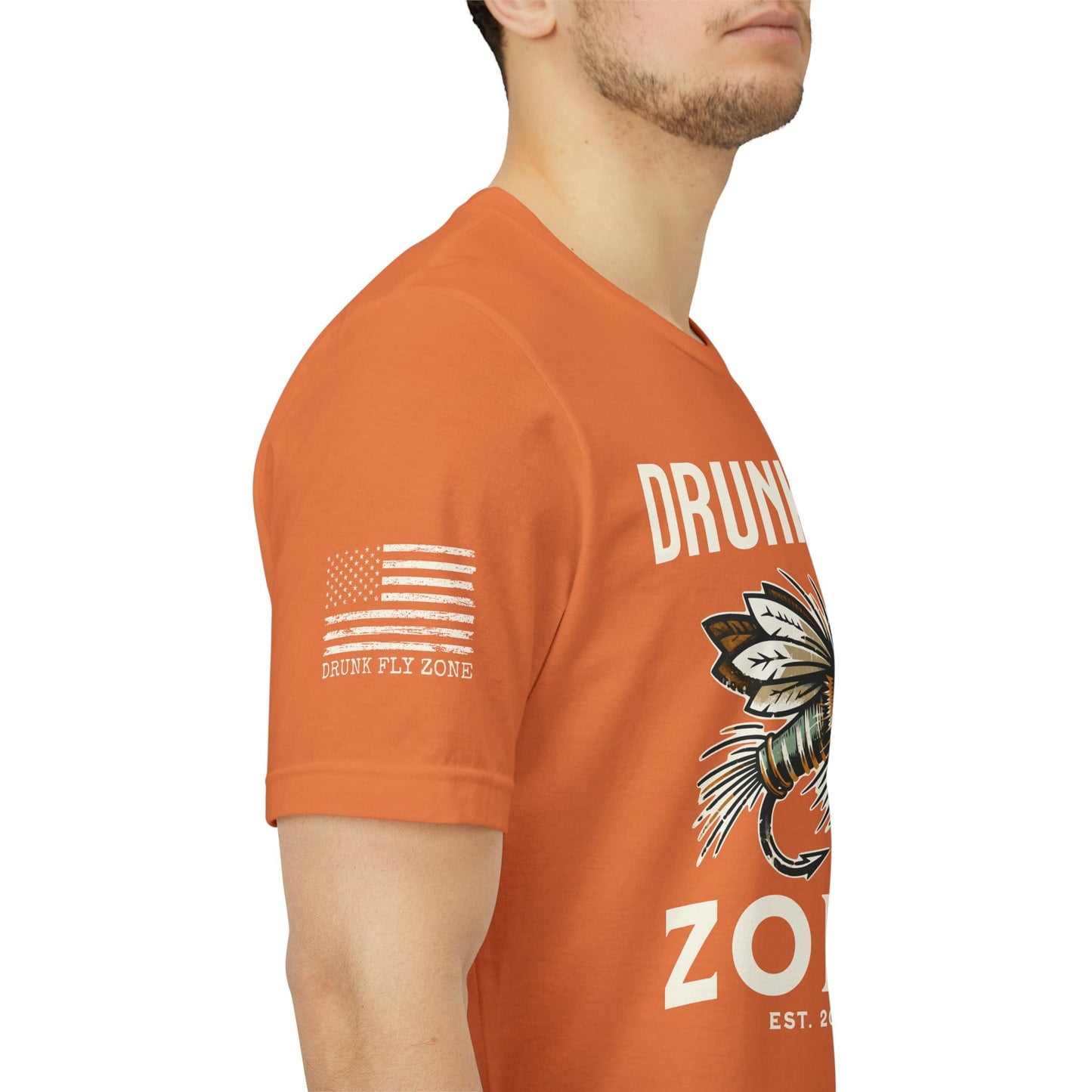 Cotton Tee - American Flag Sleeve