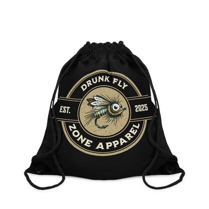 Drawstring Bag – Vintage Fishing Fly Logo, Est. 2025