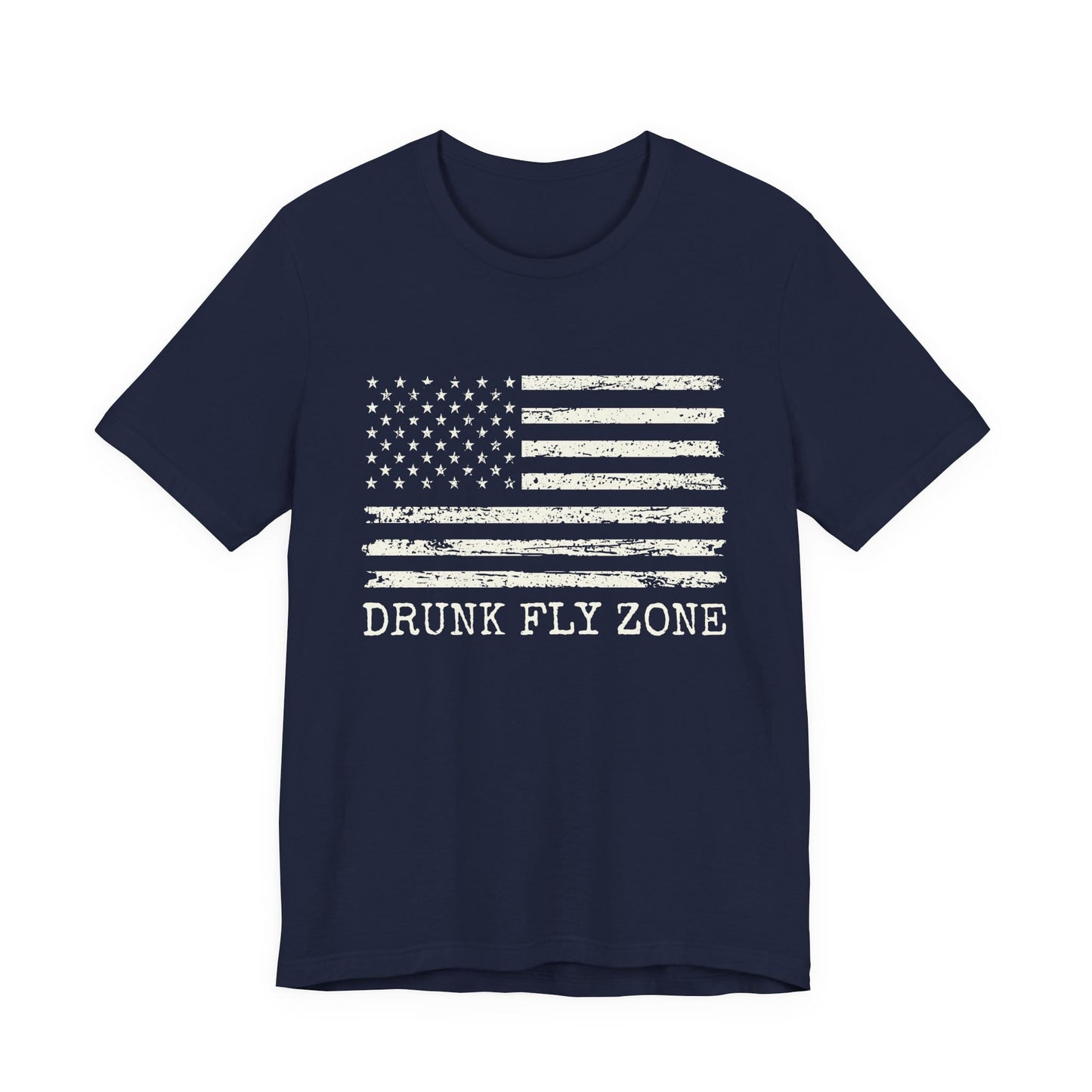 Cotton Tee — Distressed American Flag Graphic
