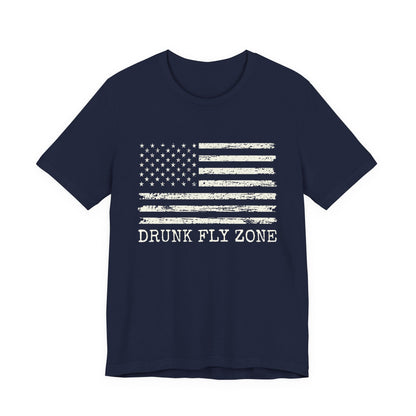 Cotton Tee — Distressed American Flag Graphic