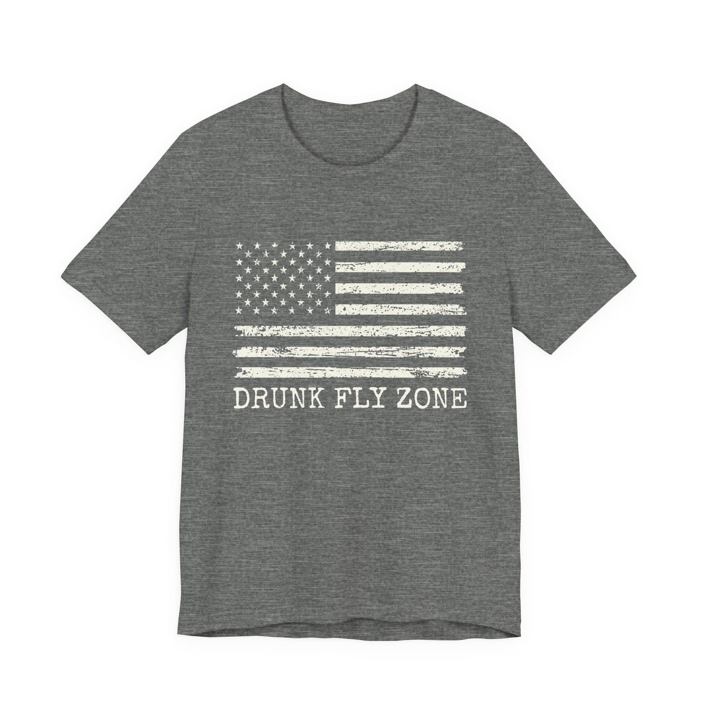 Cotton Tee — Distressed American Flag Graphic