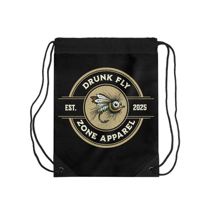 Drawstring Bag – Vintage Fishing Fly Logo, Est. 2025