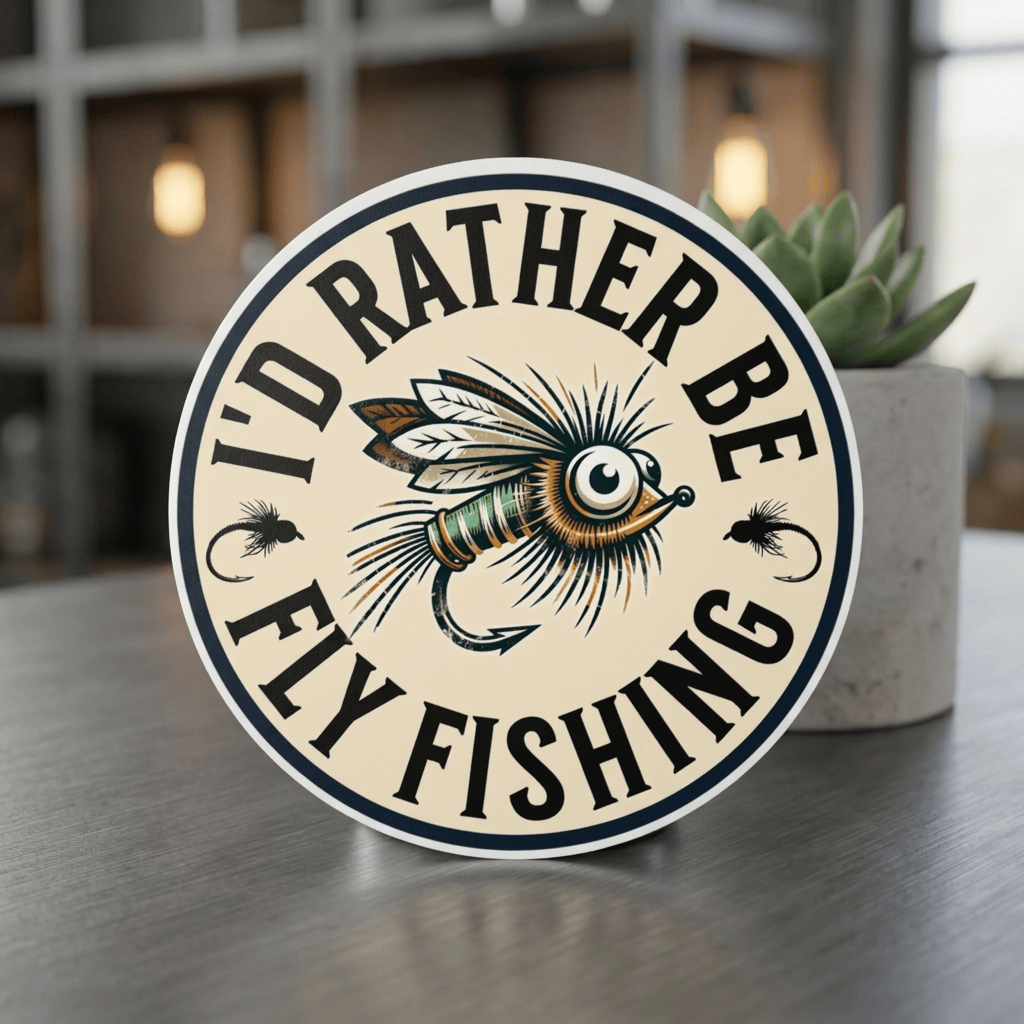 Round Magnet - I’d Rather Be Fly Fishing Magnet