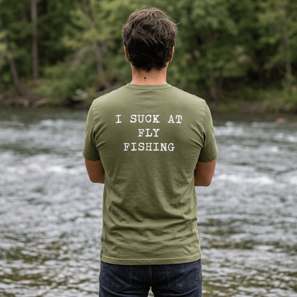 Moisture Wicking Tee - I Suck at Fly Fishing