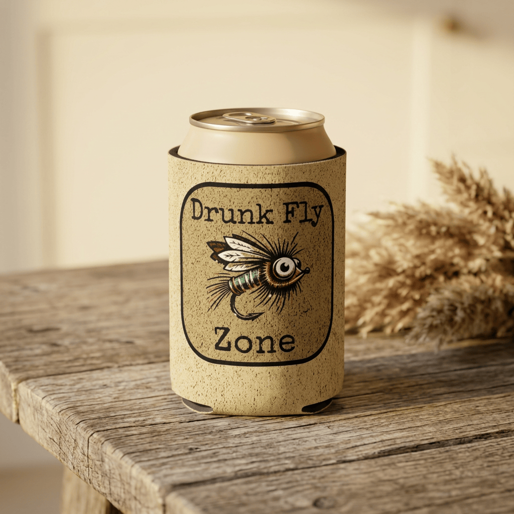 Can Cooler - Drunk Fly Zone Logo