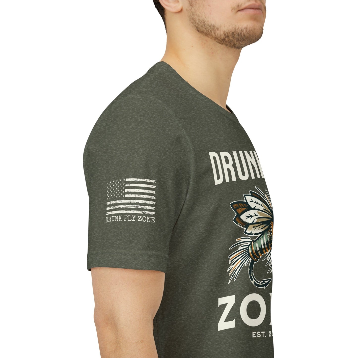 Cotton Tee - American Flag Sleeve