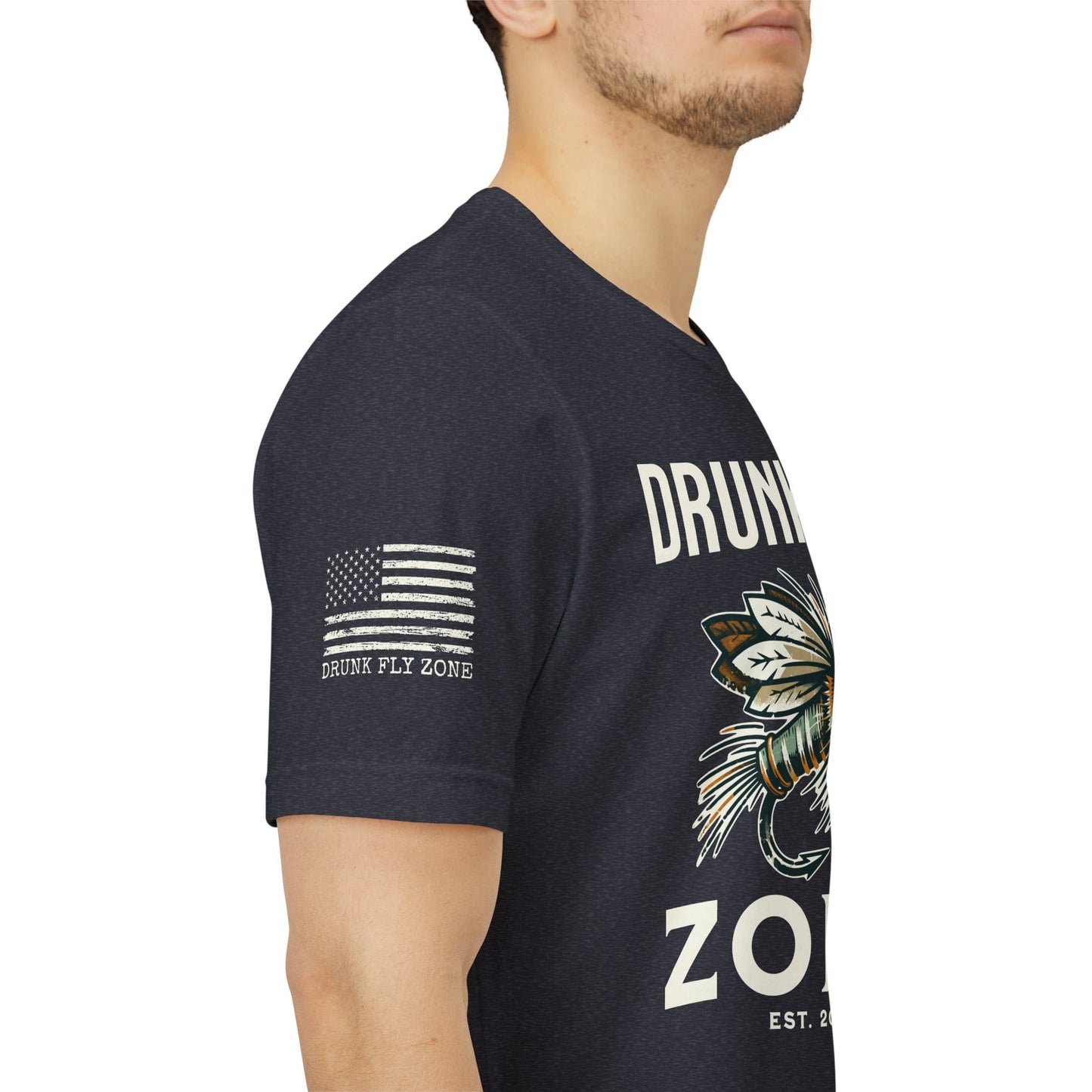 Cotton Tee - American Flag Sleeve