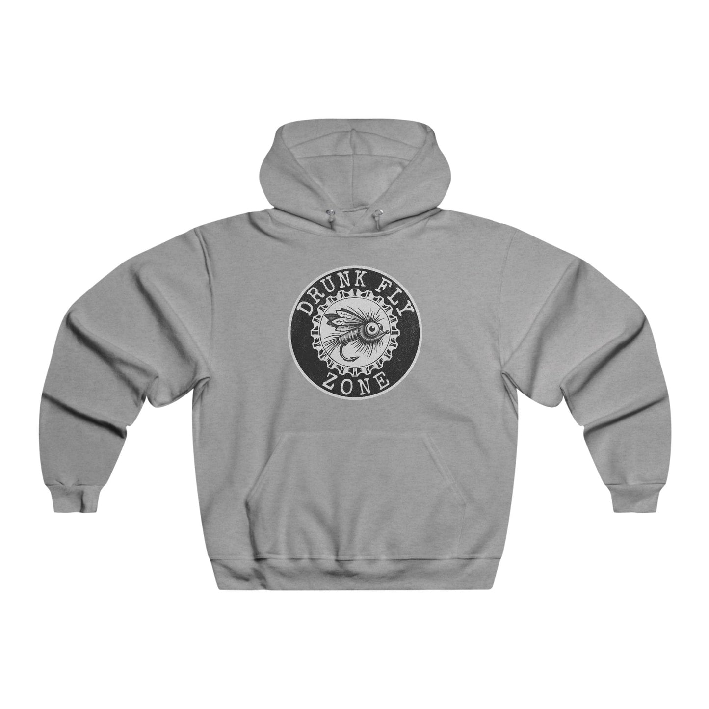 Jerzees Hoodie – Black & White Fishing Logo