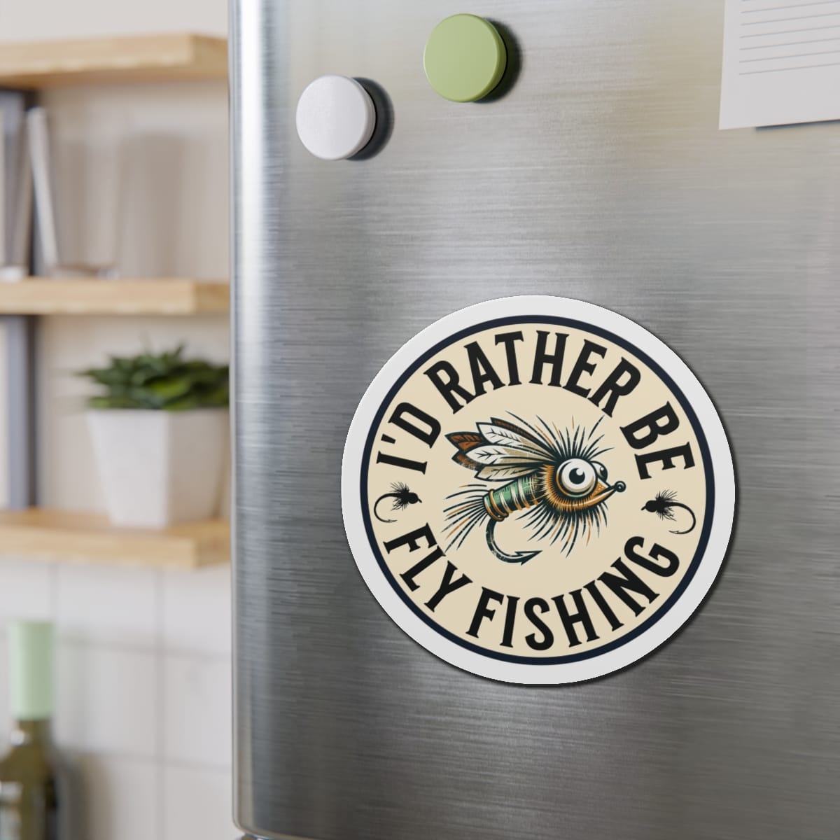 Round Magnet - I’d Rather Be Fly Fishing Magnet