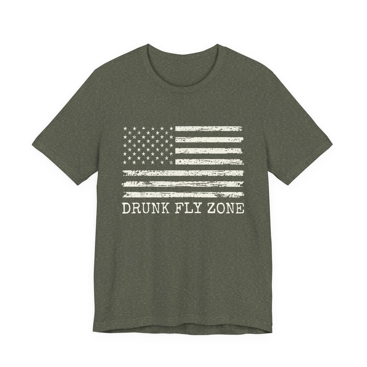 Cotton Tee — Distressed American Flag Graphic