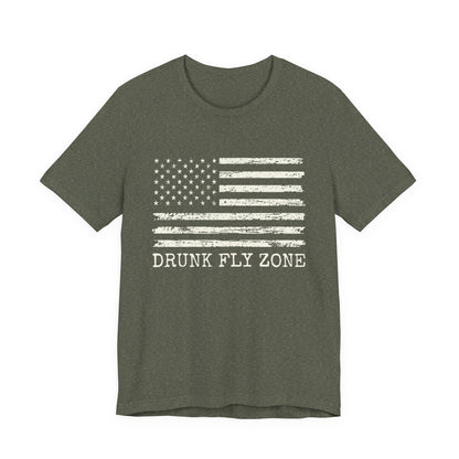 Cotton Tee — Distressed American Flag Graphic